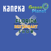 Kaneka Green Planet booth at industry trade show featuring biopolymer products Florida Restaurant Show